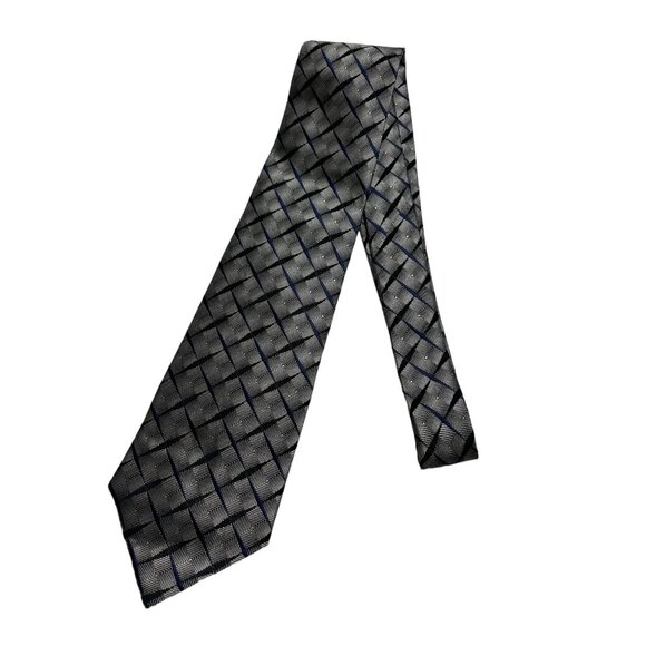 Torriani Men's 100% Silk Hand Made Geometric Pattern Necktie - Picture 2 of 5